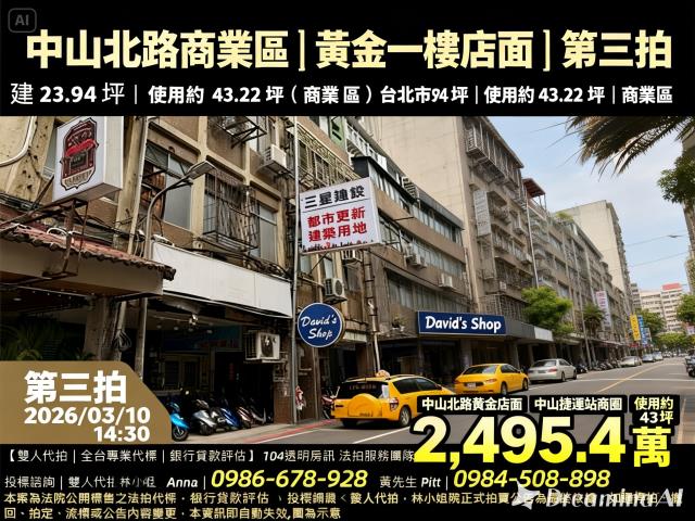 台北中山區店面拍賣-1