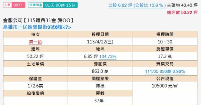 高雄三民區法拍華廈-2