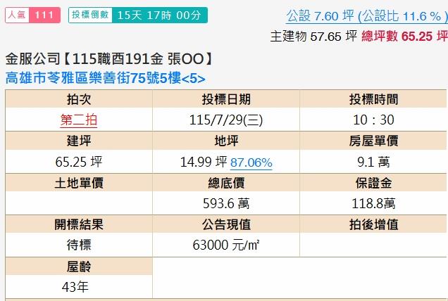 苓雅法拍公寓-2